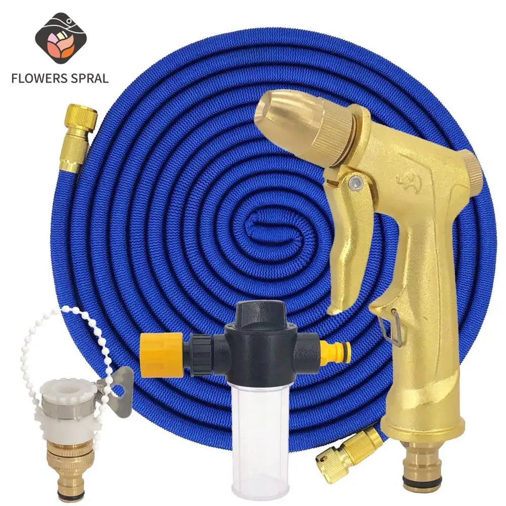 

Новый 25ft-100ft садовый шланг, волшебный выдвижной пластиковый шланг, шланг для автомойки, металлический распылитель, садовый пистолет для полива, пенный водяной пистолет