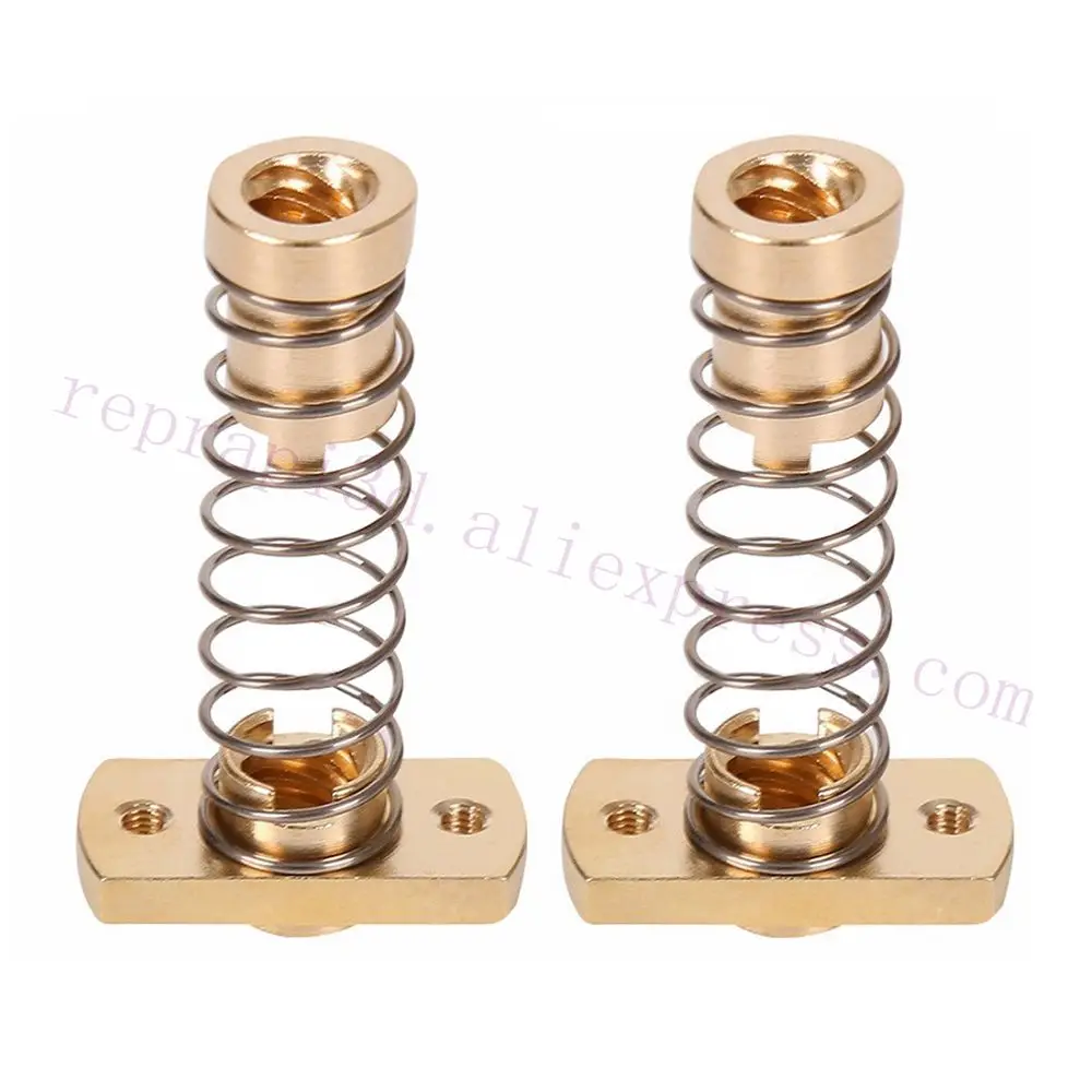 2sets CR10 Z axis T8 Anti Backlash Spring Loaded Elimination Gap Brass Nuts for Upgrade Ender 3s Ender 3 V2 / Pro CR-10 Tornad