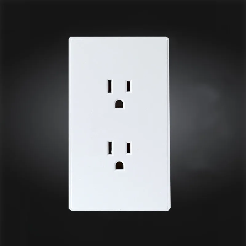 118mm USA Wall Power Outlet Socket Plug Adapter Charger 250V 15A 2Gang Socket American Standard