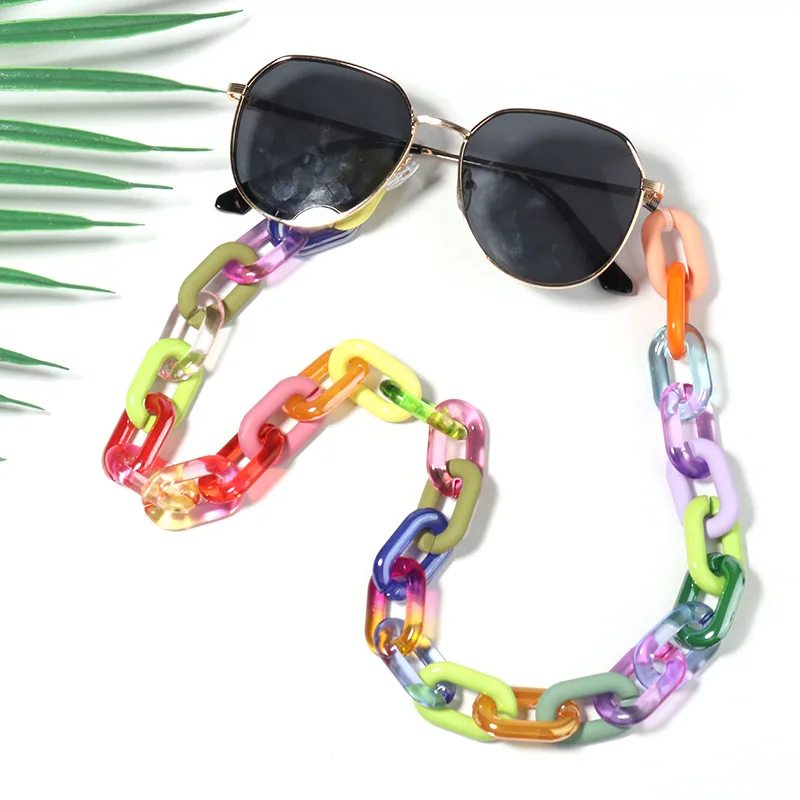 50pcs/lot 27*17mm Colors Acrylic Buckle Loose Beads DIY Glasses Chains Mask Chains Earrings Mobile Chains Accessories N220