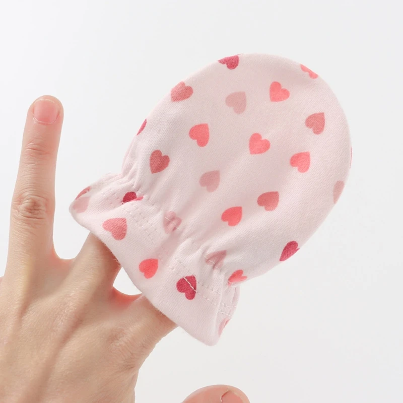 Bebê Anti Coçar Luvas De Algodão, Conjunto de chapéu infantil, Proteção facial recém-nascida, Scratch Mittens, Boné respirável