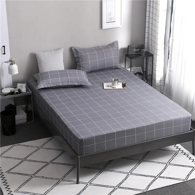 

1pcs 100% polyester printing bed mattress set with four corners and elastic band sheets hot sale