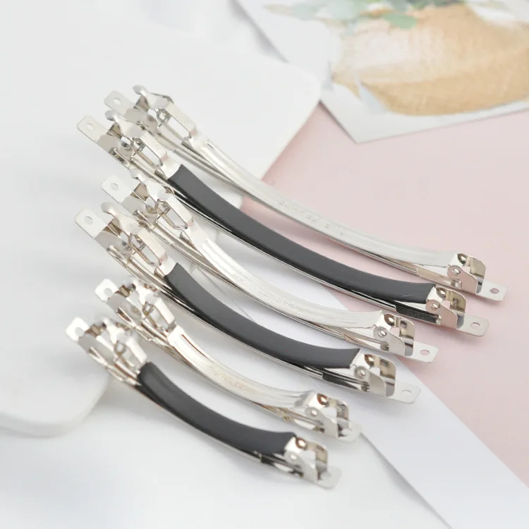 New Fashion French Barrette Spring Hair Clips Base Blank Bow Hairpin Automatic Hairclip Setting Findings For Jewelry Making