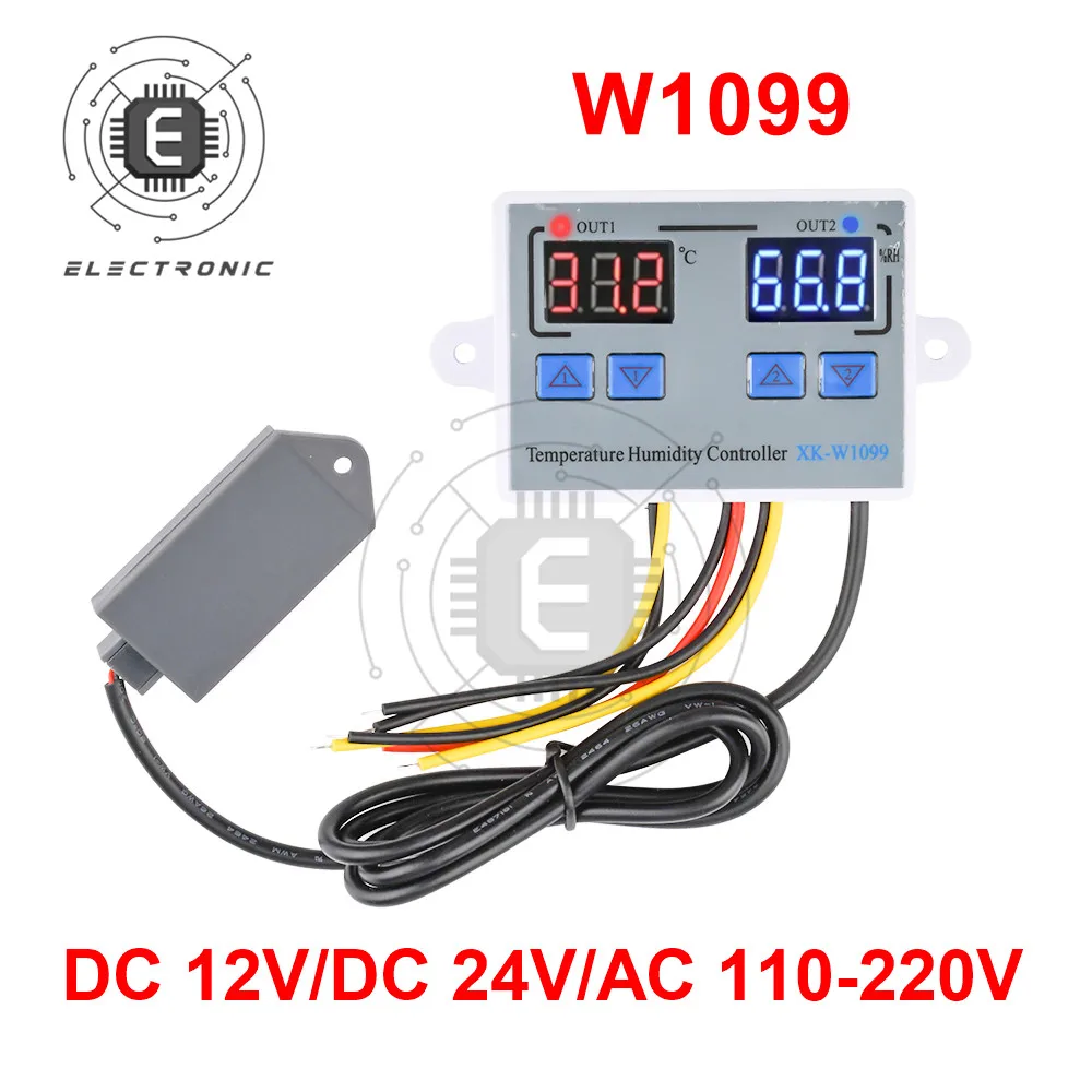 W1099 LCD Intelligent Digital Display Temperature Humidity Controller Regulator Heating Cooling Control Thermometer Hygrometer