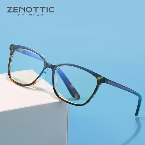 Imagen 2 del producto Gafas de lectura ZENOTTIC Retro antiluz azul para mujer, gafas para juegos de ordenador, gafas para presbicia, gafas ópticas para hipermetropía