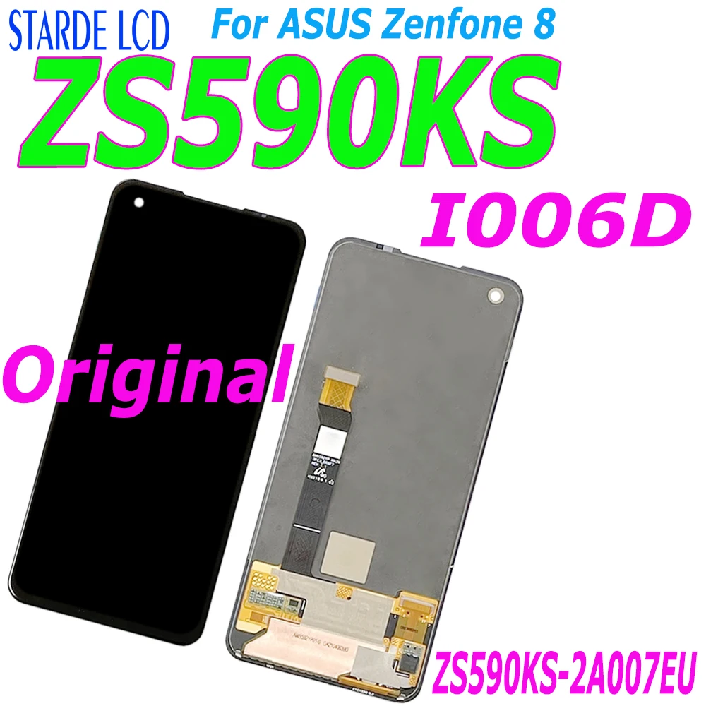 Original For ASUS Zenfone 8 ZS590KS ZS590KS-2A007EU I006D LCD Display Touch Screen Digitizer Assembly For ASUS ZS590KS LCD