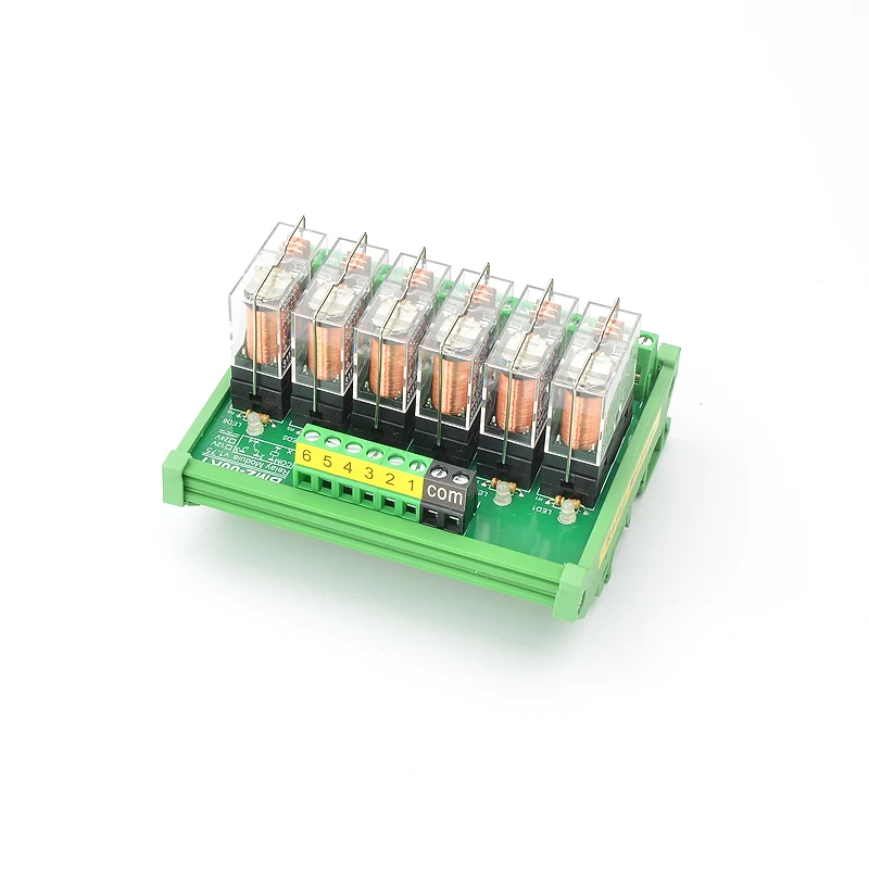 6 kanałów interfejs moduł przekaźnika 1NO + 1NC do montażu na szynie DIN G2R-1-E 16A wejście DC 12V 24V PNP NPN kompatybilny — zdjęcie 3
