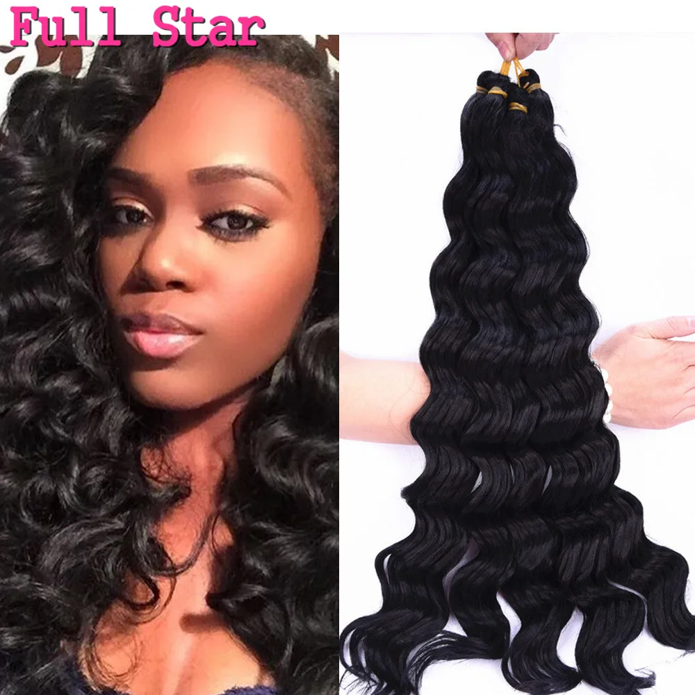 Deep wave black Ombre Black Brown Bug Blonde 1-9 pcs 20