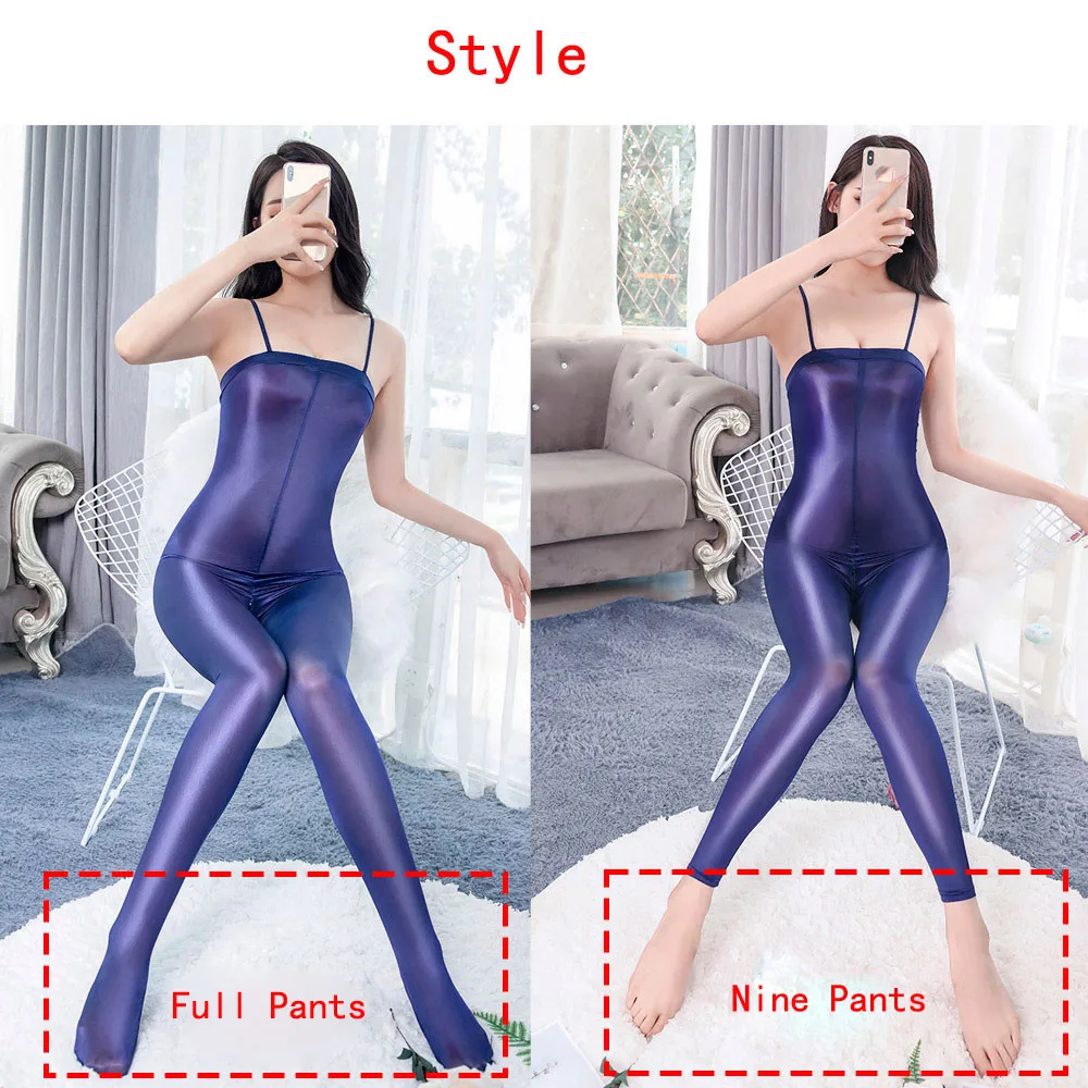 เซ็กซี่ Two Way ซิปเปิดเป้าเงา Bodysuit ดูผ่าน Backless Jumpsuit เซ็กซี่ Tights One ชิ้นทองสี Candy f33