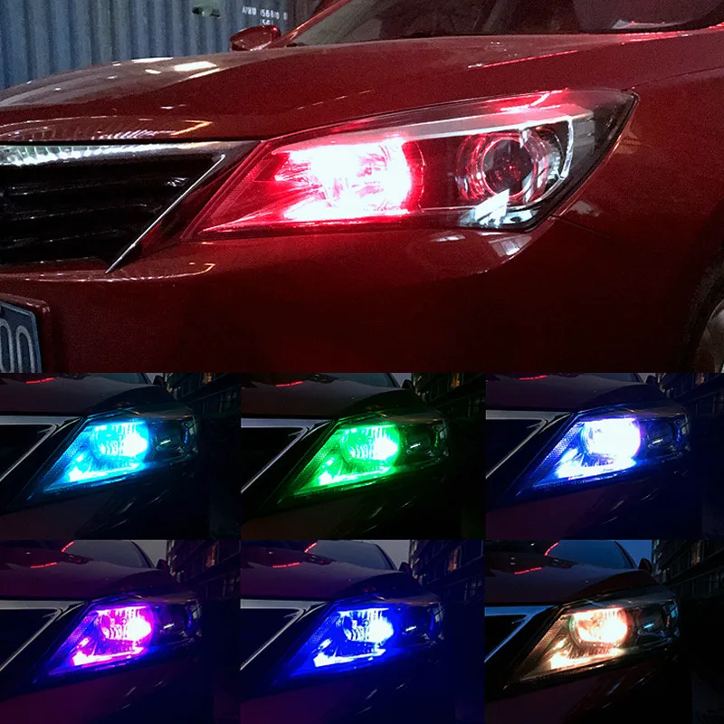 Многоцветный бортовой светильник автомобилей 194 168 Авто Клин лампа 5050 SMD RGB светодиодный лампы с пультом дистанционного управления