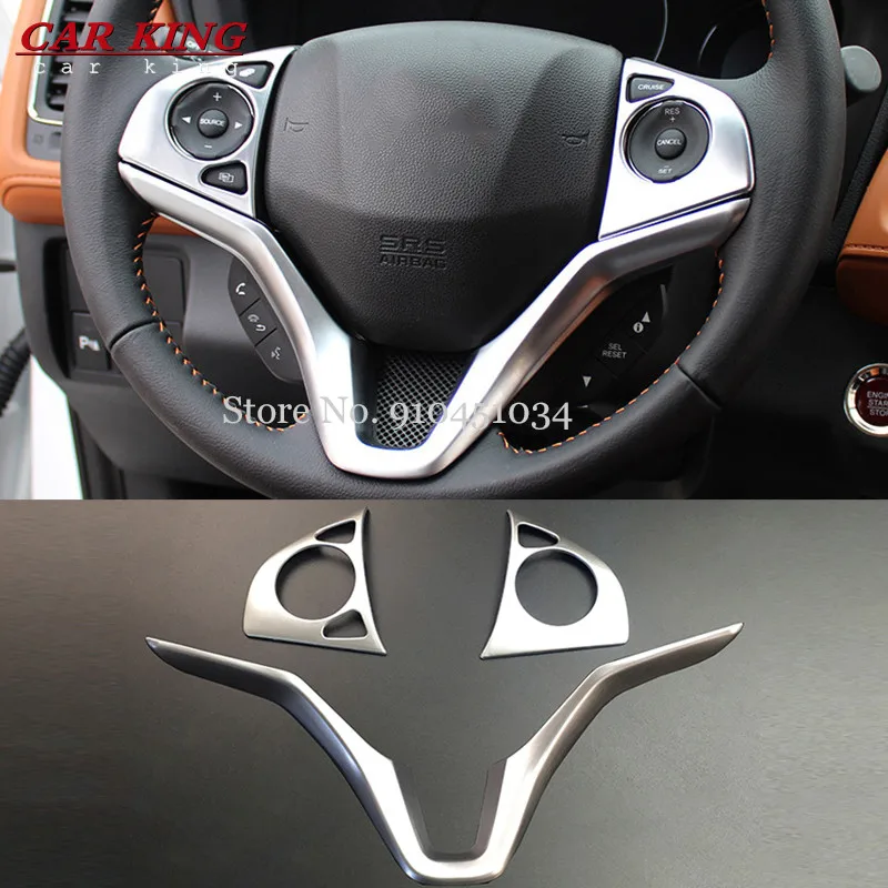 

For Honda Shuttle 2014 2015 2016 2017 2018 2019 Accessories ABS Matte Car Steering Wheel Cover trim inner Sticker Styling 3pcs