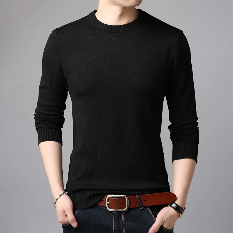 MRMT 2024 Brand Men's Sweaters Pure Color Slim Young Sweater  Round Collar Big Size Pullover for Man Tops Thin Sweater