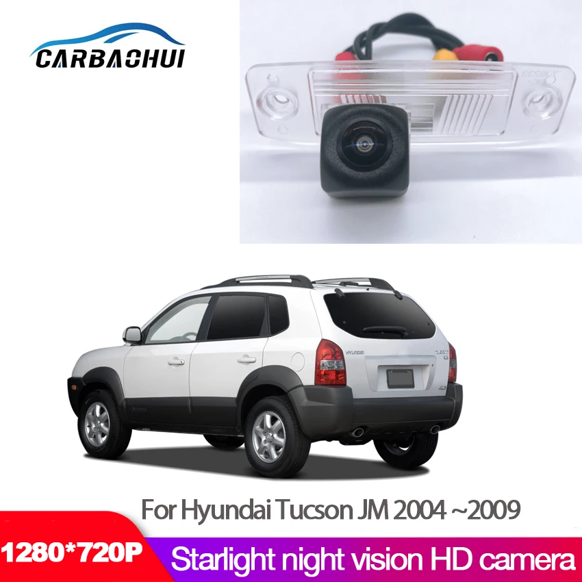 HD 1280x720 Fisheye Rear View Camera For Hyundai Tucson JM 2004 2005 2006 2007 2008 2009 Car Reverse Parking Accessories