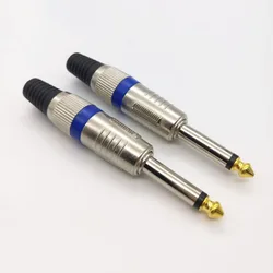 2pcs 6.35mm Connector Audio Plug Jack 6.5 Amplifier Microphone Plug 1/4