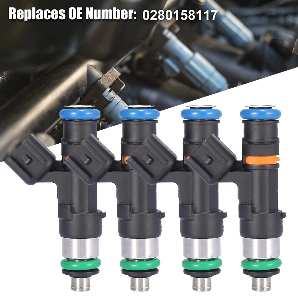 4pcs Top feed High performance 48mm ev14 1000cc E85 High impedance Flow matched fuel injector 0280 158 117 0280158117 for toyota