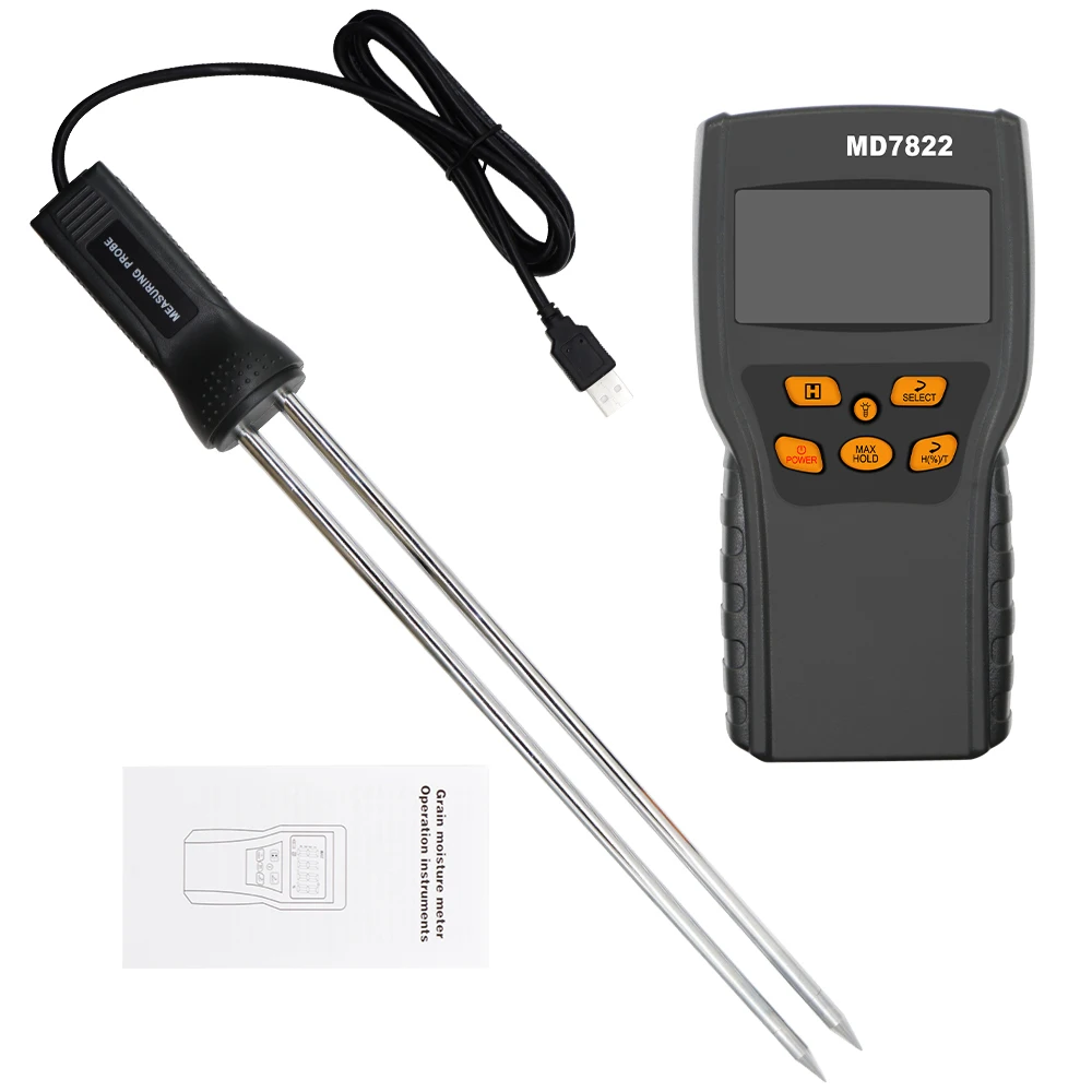 MD7822 Digital Grain Moisture Meter LCD Display Humidity Tester Contains Wheat Corn Rice Test Hygrometer Damp Detector 30% off