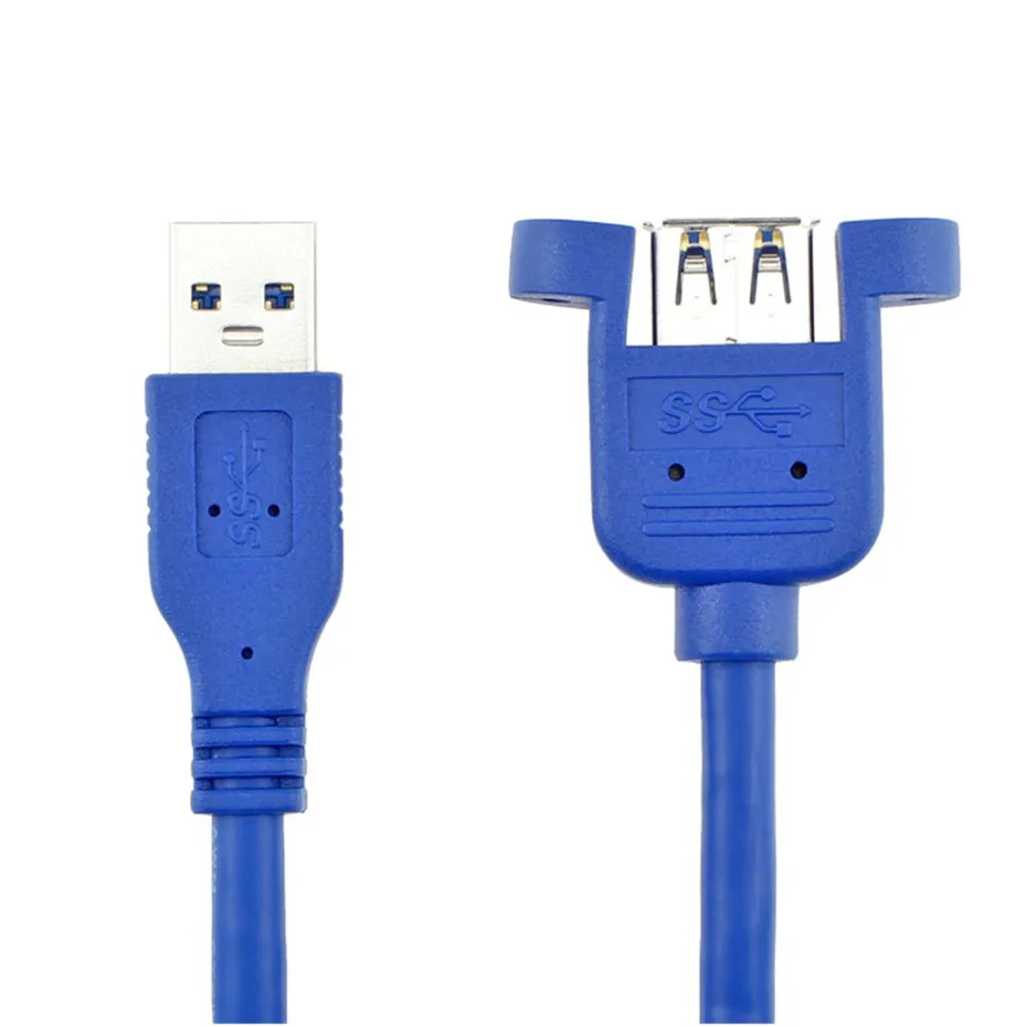 USB Cable 3.0 Extension Male to Female extender cable cord Dual Shielded  Screw Panel Mount 0.3M 0.6M 1M 1.5M 3M