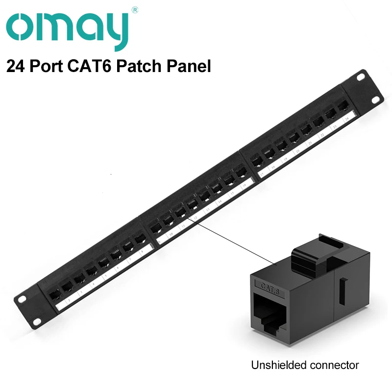 24-poorts Cat6 RJ45 patchpaneel 1U 19 inch rackmontage Keystone jack netwerkpatchpaneel voor kast ethernetkabelbeheer