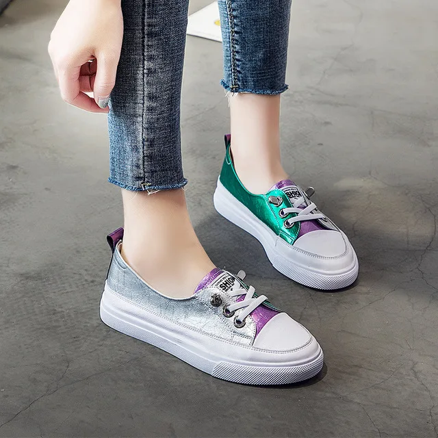Large size 42 New Spring Autumn Lace-up Leather White Shoes Women's Casual Sneakers Shallow Mouth Woman Single Shoes