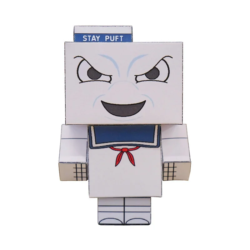 No-glue Ghostbusters Stay Puft Mini Fold 3D Paper Model Papercraft Movie Figure DIY Cubee Kids Adult Origami Craft Toys CS-053