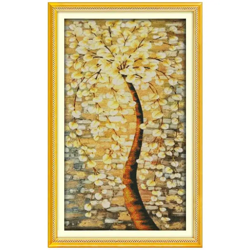 Enchanted Tree Patterns Counted Cross Stitch Set 11CT 14CT 16CT Stamped DMC Cross-stitch Kit Embroidery Needlework Home Decor