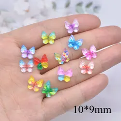 100Pcs 10*9mm Mini Butterfly Resin Flatback Figurines Miniatures Animal for Nail Art Home Decor DIY Phone Shell Crafts Supplies