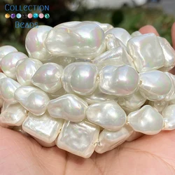 1 3 5 10pcs Natural Electroplating Imitation Baroque Pearl Shell Beads Loose White Beads For Jewelry Making Diy Bracelet