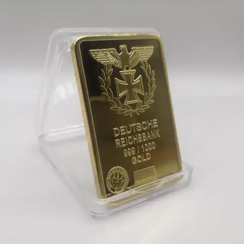 Deutsche Reichsbank 24K Gold Plated Bullion Bar German Eagle Replica Gold Bar for Collection Business Gifts
