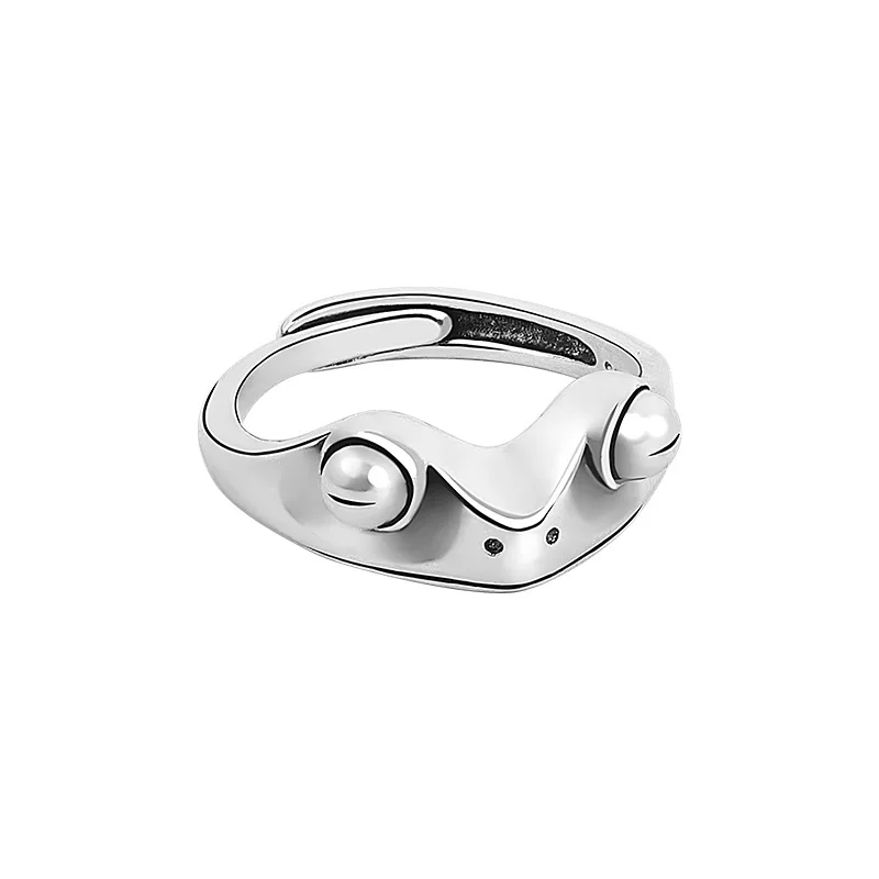 QMCOCO Silver Color New  Simple Design Frog Animal Rings Retro Punk Open Adjustable Ring Fashion Fine Jewelry Woman Man Gifts