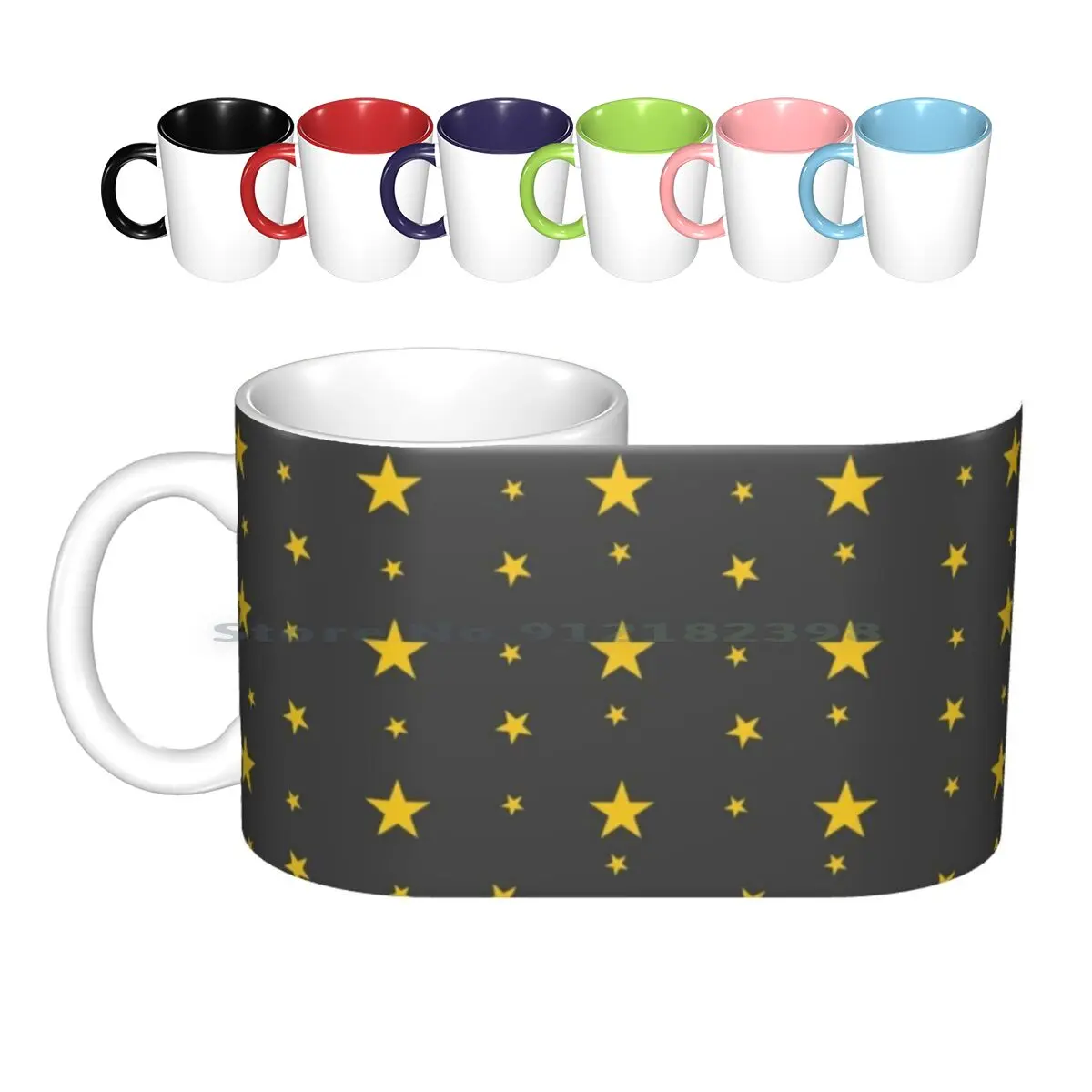 Star Ceramic Mugs Coffee Cups Milk Tea Laptop Beautiful 2020 Simple Nice Trend Pattern Shape Bright Light Hope Creative