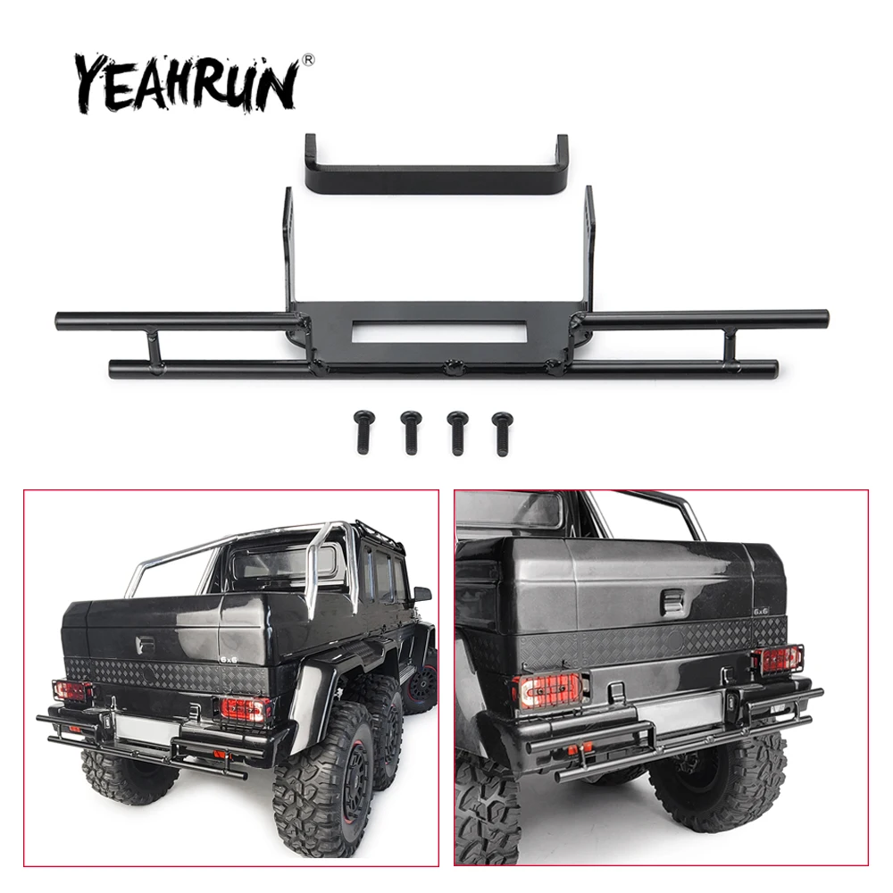 YEAHRUN Metal Rear Bumper with Frame Bracket Guard Plate for TRX-4 G500 TRX-6 G63 1/10 RC Crawler Car Model Upgrade Parts