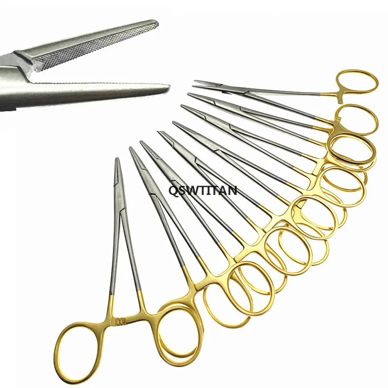 Double Eyelids Embedding Surgical Tools Gold Handle Needle Holder Needle Clamp Cosmetic Shaping Ophthalmic Instruments