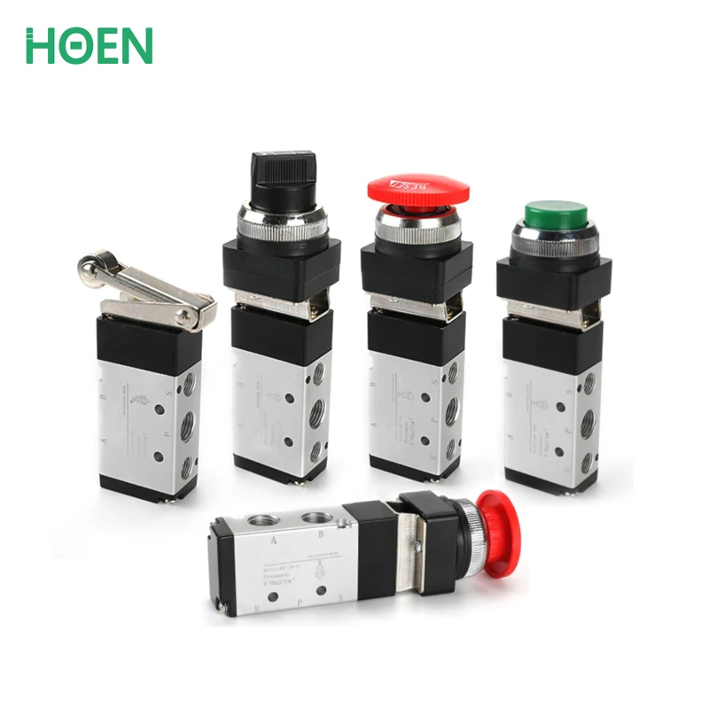 5 Way 2 Position Pneumatic Air Mechanical Valve MV-08 MV-09 MV-10 MV-10A MVA-10-1 Hand Control Select Button Valve