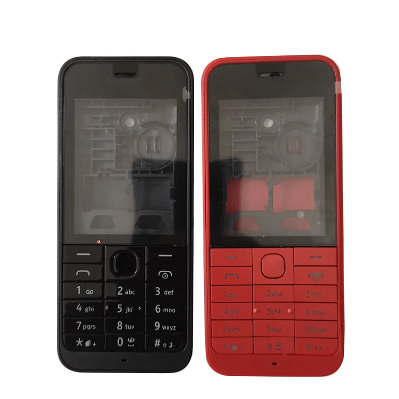 BINYEAE New Plastic Full Housing Case Cover For Nokia 220 Facing Frame + Middle + Back cover + Keypad + Logo Cell Phone Part