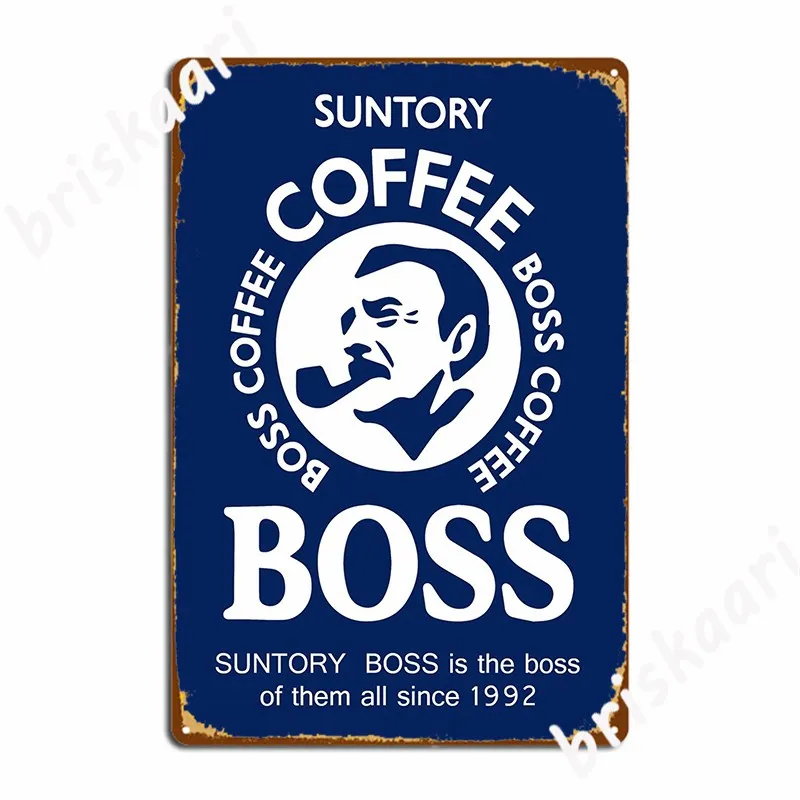 Suntory Boss Coffee Metal Plaque Poster Cinema Garage Wall Retro Poster Tin Sign Poster