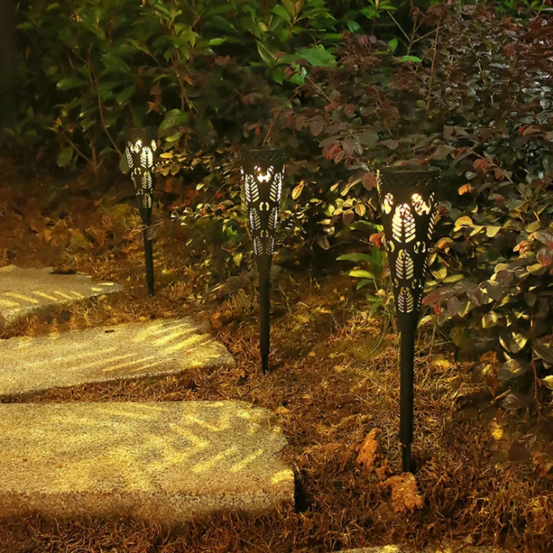 

OURFENG Solar Lawn Lamps Outdoor LED Hollow Garden Decoration Waterproof IP65 Landscape Plug Light Lawn Night Light