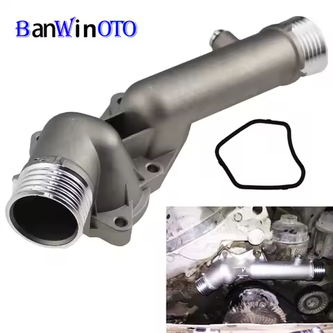 Thermostat Housing Coolant Outlet Water Neck Flange For BMW 5 7 E38 E39 520 528i 11531740478 Upgraded Aluminum Metal Waterpipe