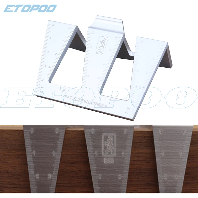 Woodworking Dovetail Marker Aluminum Alloy Dovetail Marking Template 1:5 & 1:7 Wood Joint Gauge With Scale Dovetail Guide Tools