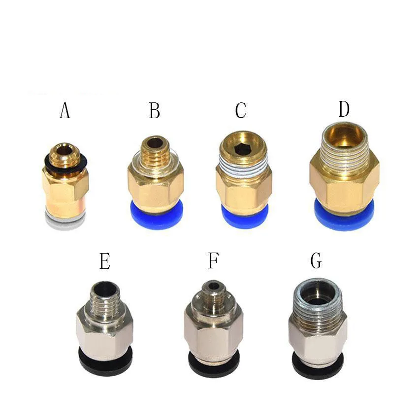 Pneumatic Fittings Connector Straight Air 3D Printers Parts Copper For V6 Bowden Extruder 4*2mm Filament PTFE tube Part M6