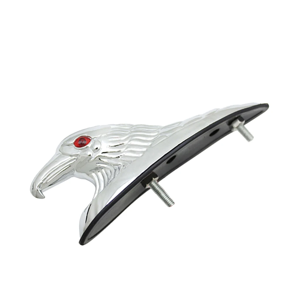 Chrome Eagle Head Ornament Statue Motorcycle Bike Mudguard Luminous