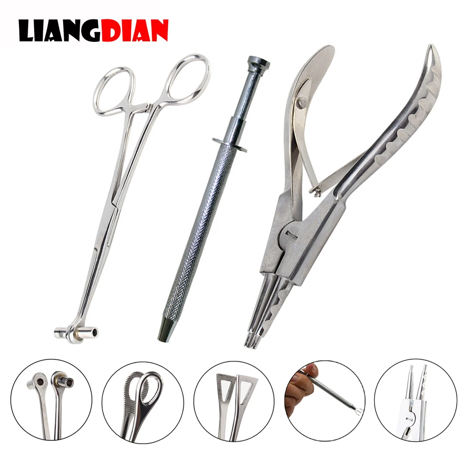 

1PC Stainless Steel Sterile Slotted Round Navel Forceps Clamp Triangle Open Plier Ear Nose Piercing Tools Tattoo Piercing Supply