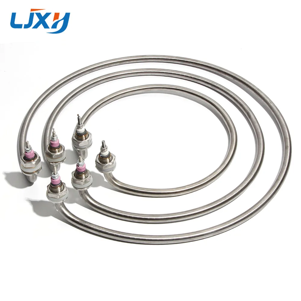 LJXH Round Heating Rod Electric Heating Pipe Noodle Cooking Stove Barrel Soup Pot Heating Tube 220V/380V 3KW/4KW Heater Element