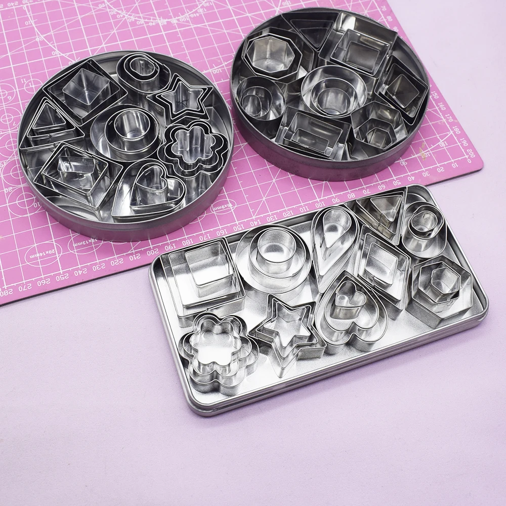 More Clay Cutter Stainless Steel Geometry Round Square Shape Designer DIY Ceramic Pottery Polymer Clay Earring Cutting Mold Tool