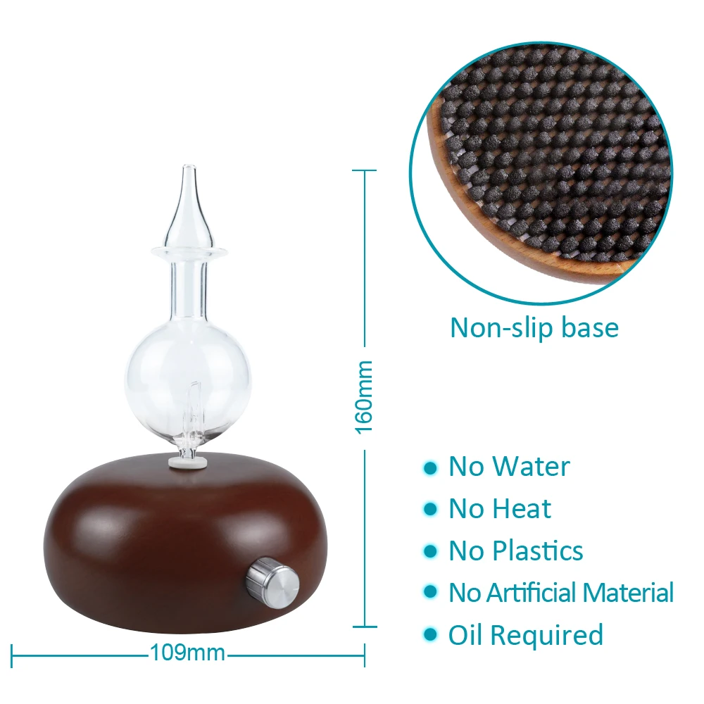 ناشر الزيت العطري مع ضوء Led ، مبخر أصلي مصنوع من الخشب والزجاج ، تصميم جديد ، 2021