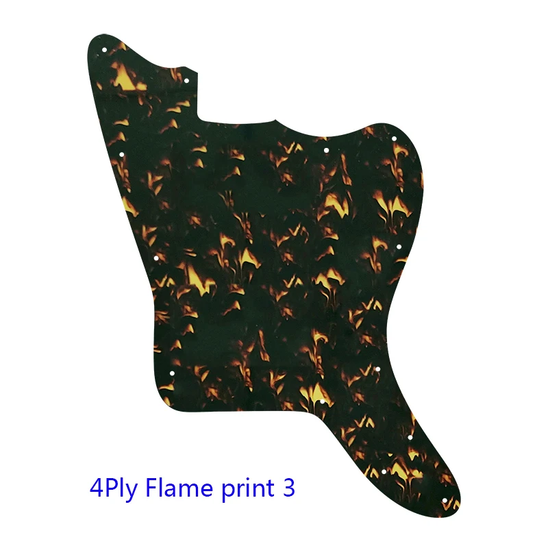 Xinyue Custom Guitar Parts - For US Jazzmaster Style Blank With Fixed Screw Holes Guitar Pickguard Replacement Flame Pattern