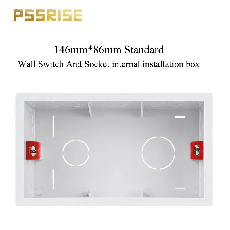 PSSRISE EU UK Standard 146 Type Installation Box Wall Light Switch Power Socket Junction Box Hidden Bottom Mounting Box 146*86mm