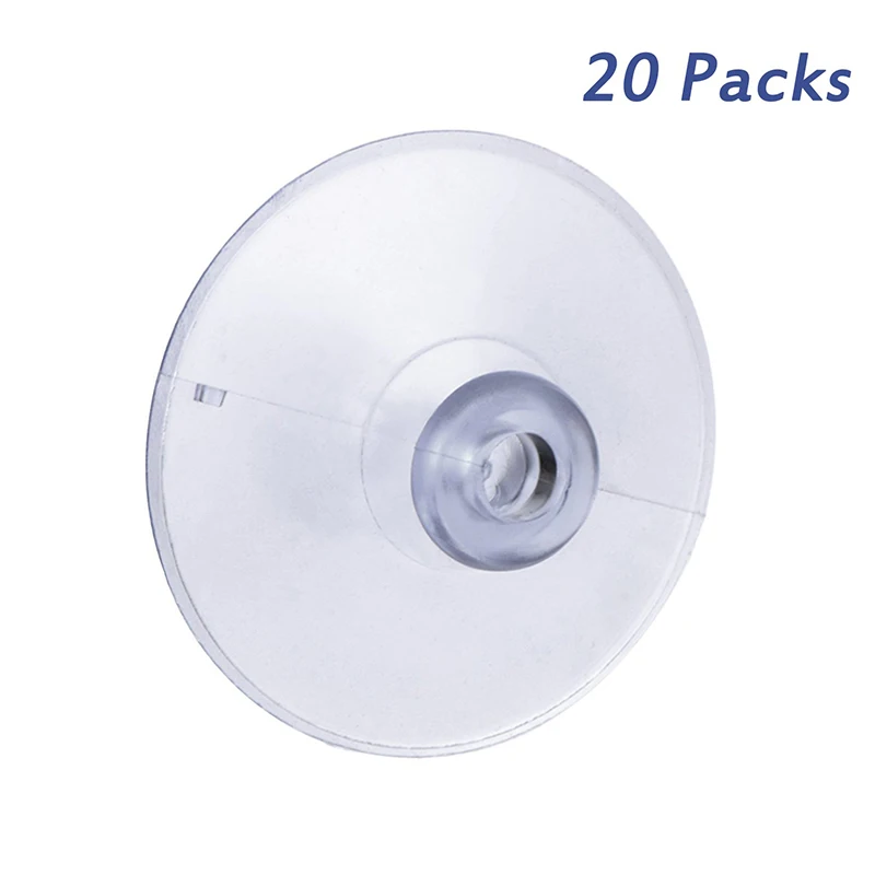 Ventosa transparente sin gancho, almohadillas de plástico reutilizables para vidrio, 45mm, 20 unidades