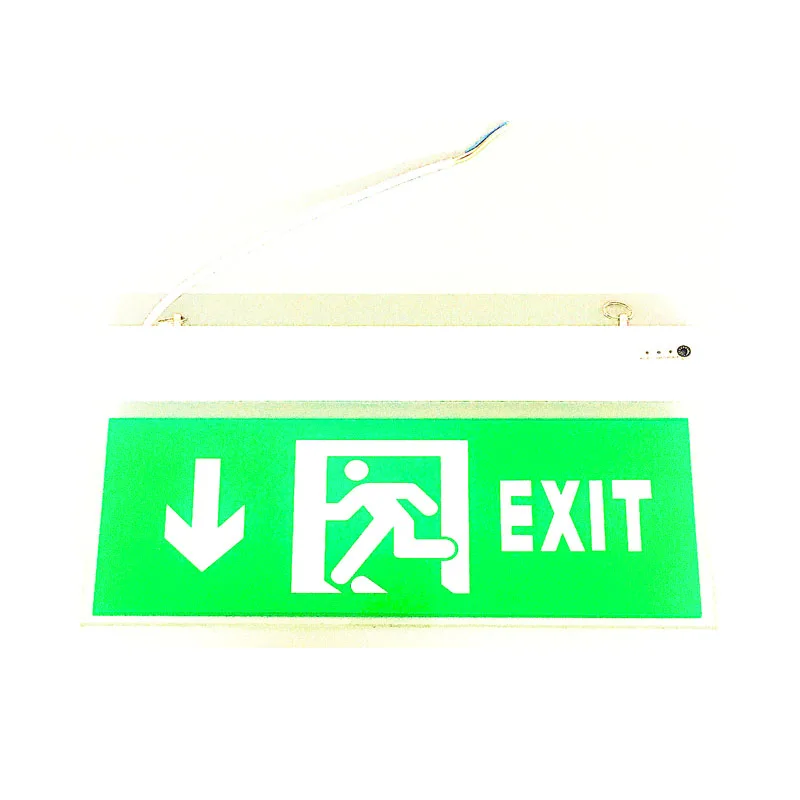 Ac220v White Led Emergency Light Exit Sign Indicator Safety Fire Stairs Alarm Hanging Public Hotel Shopping Mall Warning Lamp