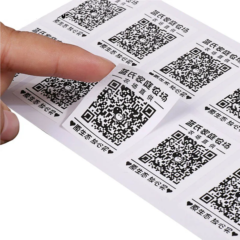 1000PCS Custom stickers Free Print 2D bar code printed Two-dimensional code QR code quick response label Sticker Tags