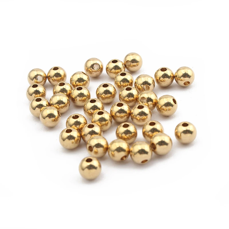 1pack 2/3/4/5/6/8mm Raw Brass Spacer Beads Ball Loose Bead for Charms Bracelets Jewelry Making Components Craft DIY